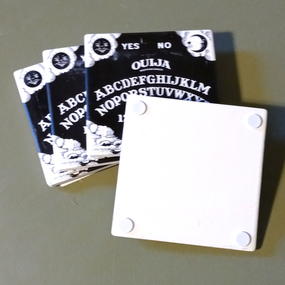 OUIJA Board Clay Coasters Halloween Entertaining Metaphysical Superstition NEW - Picture 2 of 5